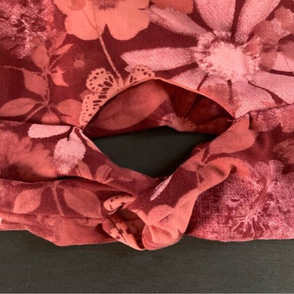 AERIE Offline Real Me XTRA Twist Crop Tank Top Coral Red Orange Large - Picture 5 of 10